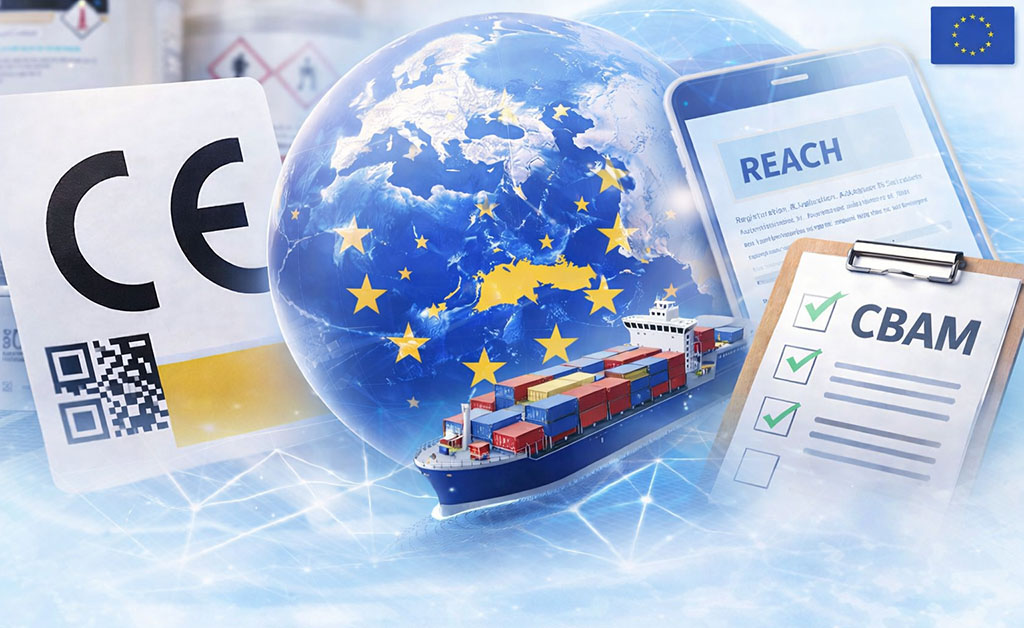 CE certification, labelling, REACH and CBAM requirements for non-EU exporters entering the European Union market