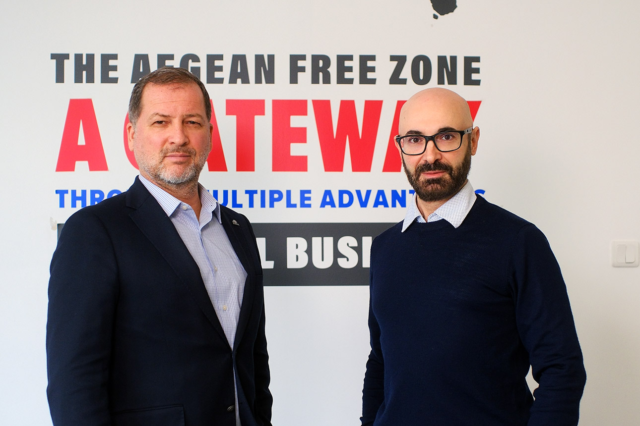 Mauro Benigno with Murat Özgürtaş at ESBAŞ Free Zone in İzmir, Turkey